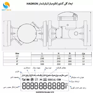 کنتور آب هوشمند [ فلومتر آب التراسونیک - لیترشمار آب دیجیتال ] صنعتی Modbus مدباس - 3 اینچ - برند SEPTECH 