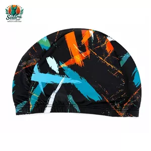 کلاه شنا پارچه ای زنانه کد A900 طرح آبرنگی