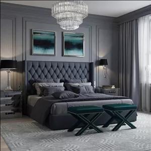 تخت خواب دونفره مدل رهام سايز 200x180 سانتی متر کن مدل 401092