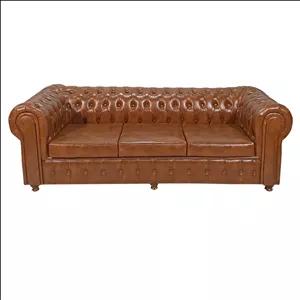 مبل انتظار سه نفره هلکو مدل چستر دو قالپااقه عسلی کن مدل 402953