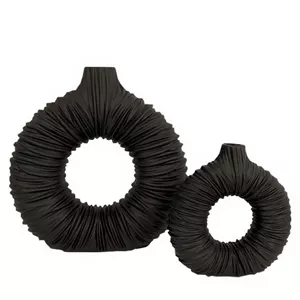 گلدان دکوری مدل دوناتی چروک مدرن مینیمال مجموعه 2 عددی کن مدل 407061
