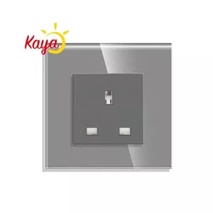 پریز برق ۳ پین با فریم شیشه‌ای