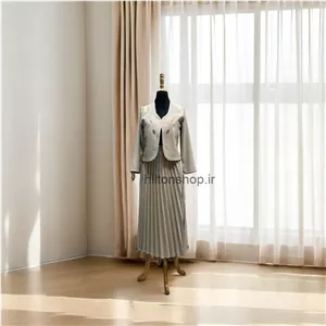 کت دامن پلیسه طرح گل