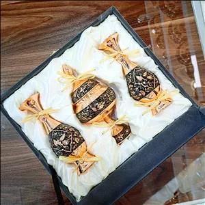 ست گلدان و شکلات خوری الماس تراش به همراه جعبه جیر سایز متوسط