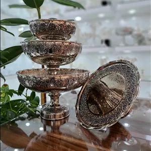 سرویس پذیرایی مسی روکش کروم گلبرگ مدل گل ریز نانو شده مجموعه 4 پارچه