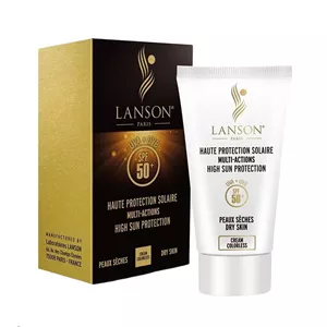 کرم ضدآفتاب بی رنگ مولتی اکشن لانسون SPF50 مناسب پوست‌های خشک 40 میلی‌لیتر