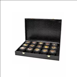 جعبه دمنوش ۱۵ قوطی چرم