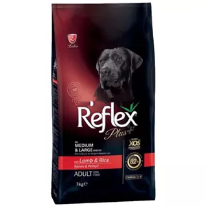 غذا خشک سگ بالغ نژاد متوسط و بزرگ رفلکس پلاس با طعم بره و برنج وزن 3 کیلوگرم _ Reflex Plus Medium & Large Breeds Adult Dog Food Lamb & Rice