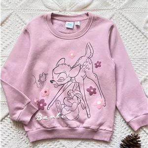 بلوز دخترانه تو پنبه ای صورتی طرح آهو Disney