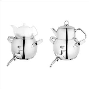 کتری طرح ترک دو قوری دسته دو تکه KST کد(4050TP)