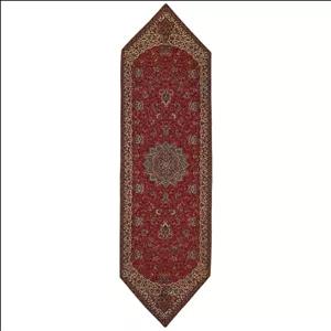 رومیزی رانر ترمه نفیس ابریشم کد TRRA۱۰۵ رنگ قرمز آستر قرمز