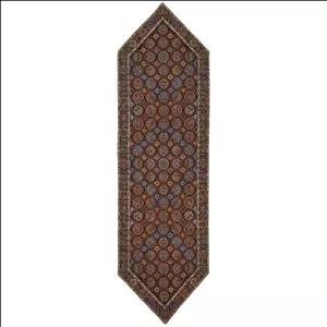 رومیزی رانر ترمه نفیس ابریشم کد TRRA۱۲۲ رنگ زرشکی آستر زرشکی