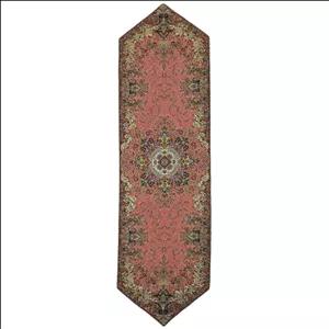 رومیزی رانر ترمه نفیس ابریشم کد TRRA۱۳۱ رنگ گلبهی صورتی آستر کرم