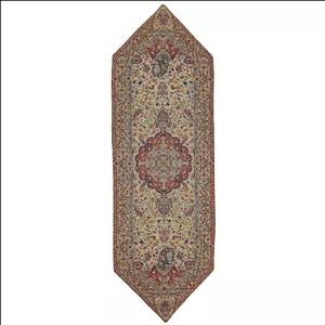 رومیزی رانر ترمه نفیس ابریشم کد TRRA۱۴۲ رنگ کرم روشن آستر کرم