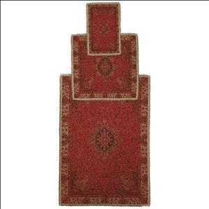سجاده و جانماز ترمه ابریشم کد TRSAJJA۷۴ نفیس رنگ قرمز مات آستر قرمز لبه یراق دوزی