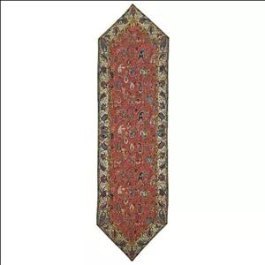 رومیزی رانر ترمه نفیس ابریشم کد TRRA۱۵۳ رنگ قرمز کمرنگ آستر قرمز