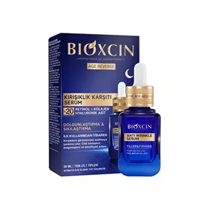 سرم شب بیوکسین Bioxcin ضد چروک، سفت‌کننده و پرکننده صورت حاوی رتینول، کلاژن و هیالورونیک اسید