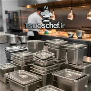 لگن بنماری پانچ استیل یک دوم عمق ده سانت مکث سیلور