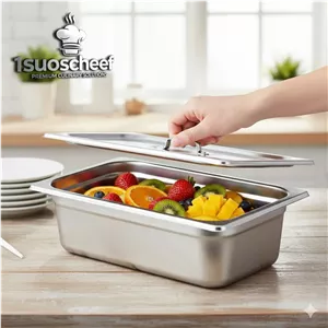 لگن بنماری استیل ۱/۱ عمق ۱۵ سانتیمتر برند کنزو (ضخامت ورق ۰.۶) بدون درب