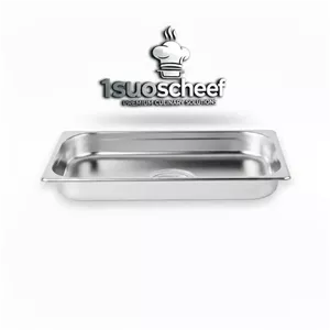 لگن بنماری استیل یک یکم  1/1 عمق 6/5 سانتیمتر برند مکث سیلور ورق 0/8