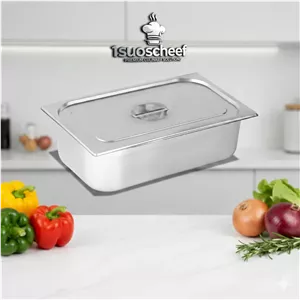 لگن بنماری استیل یک یکم 1/1 عمق 15 سانتیمتر برند کنزو ورق 0/6