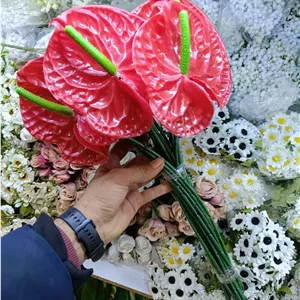 گل مصنوعی آنتوریوم قرمز ۱۰ شاخه