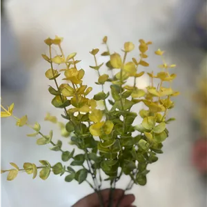 بوته اکالیپتوس مصنوعی وارداتی سبز و زرد
