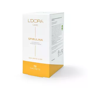 ماسک پودری اسپیرولینا هیدروژلی حاوی سفیده تخم مرغ و کیوتن لدورا کر 12 عددی