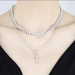 گردنبند دو لاین صلیب کوچک گاتیک