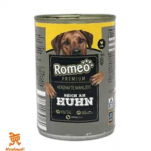 کنسرو غذای سگ رومئو با طعم گوشت مرغ 400 گرمی