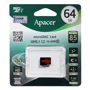 کارت حافظه microSDXC اپیسر مدل AP64G کلاس 10 استاندارد UHS-I U1 ظرفیت 64 GB