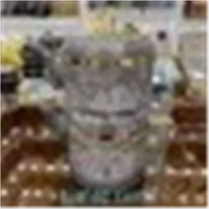 کتری قوری بریونی طرح چرم طوسی طلایی