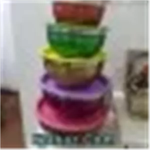 لگن 5 عددی رنگی درب دار