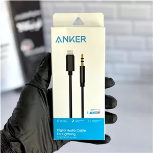 کابل AUX آیفون برند انکر مدل لایتنینگ به جک 3.5 میلی‌متری | طول 1 متر با جنس کنفی