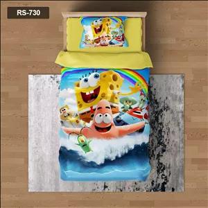 روتختی تکنفره چاپ دیجیتال 4تکه طرح باب اسفنجی