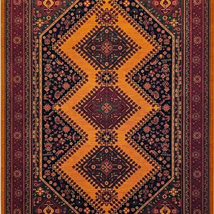 فرش طرح یلمه مرینوس بافت کد719 دارچینی 700 شانه 100%اکریلیک