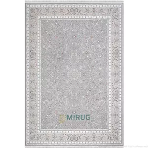 فرش 1500 شانه تندیس ماندگار کد 1701 خاکستری حاشیه صدفی تراکم 4500