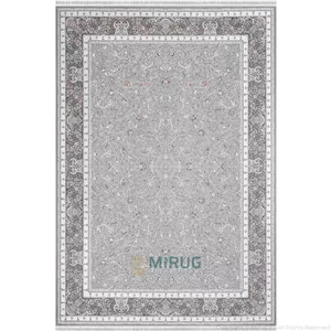 فرش 1500 شانه تندیس ماندگار کد 1701 خاکستری حاشیه نقره ای تراکم 4500