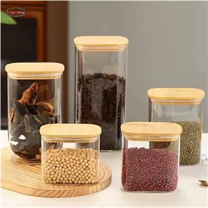 بانکه پیرکس مستطیل درب بامبو وارداتی