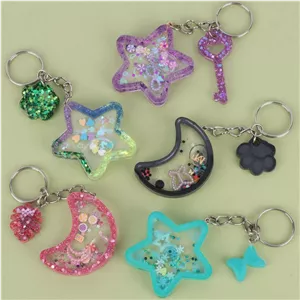 جاکلیدی رزینی آکواریومی ماه و ستاره