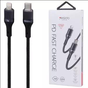 کابل تایپ سی به لایتنینگ فست شارژ 27 وات یسیدو CA167 طول 1.2 متر