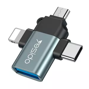 تبدیل Yesido GS15 OTG USB To MicroUSB / Lightning / Type-C