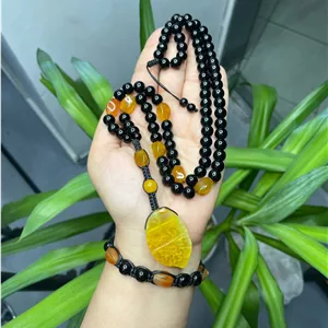 نیم ست سنگ اونیکس و عقیق نارنجی