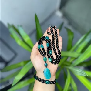 نیم ست سنگ اونیکس و عقیق سبز