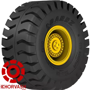لاستیک لودر 17.5-25 بارز درجه 1 BAREZ گل چکش Q20 سایز 17.5R25 به همراه تیوب و نوار