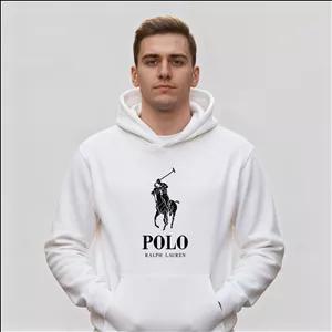 هودی سفید طرح برند پولو POLO | استایل اسپرت | کد BR070