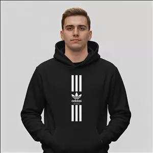 هودی مشکی طرح برند آدیداس Adidas | استایل اسپرت | کد BR123