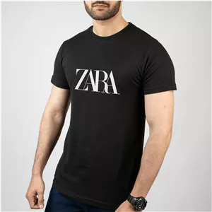 تیشرت آستین کوتاه مشکی طرح برند زارا ZARA | استایل اسپرت | کد BR043