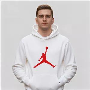 هودی سفید طرح برند جردن Jordan | استایل اسپرت | کد BR033-W