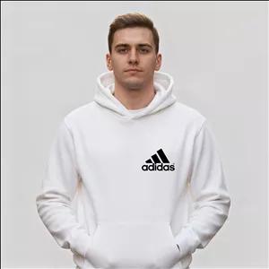 هودی سفید طرح آدیداس adidas | استایل اسپرت و روزمره | کد BR001-LC